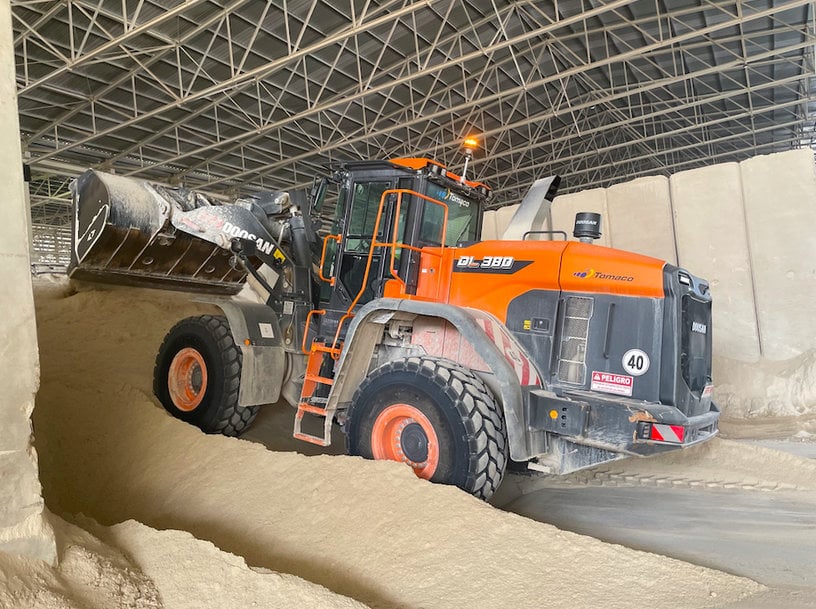 New Doosan Wheel Loader in Ceramic Floor Tile Industry
